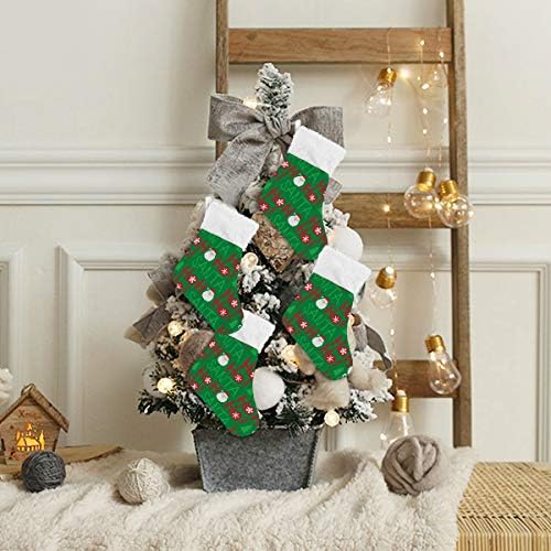 Алаза Божиќни чорапи Санта и Хо Дизајн Класик Персонализирани мали декорации за порибување за семејни сезонски празници за забави