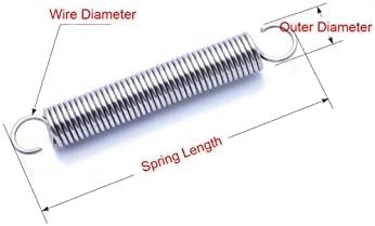 Qtthzzr Продолжение пролетна затегнување на пролетта S Kook Wire Dia 0,4mm 0,5 mm 304 Cylindroid Cylindroid Helical Pullback