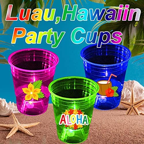 40 парчиња блескави украси на забави Луау, Сјај Луау Купови, Хавајски партии за забави, Хавајски партиски материјали за Луау,