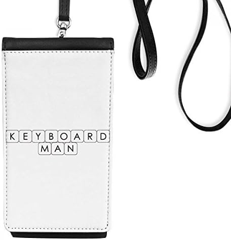 Тастатура човек уметност деко подарок моден телефон паричник чанта што виси мобилна торбичка црн џеб
