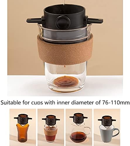 Јопузија истурете го филтерот за кафе, еднократно преносен не'рѓосувачки челик сноп-конус единечен сервис 1-2 чаша кафе, производи
