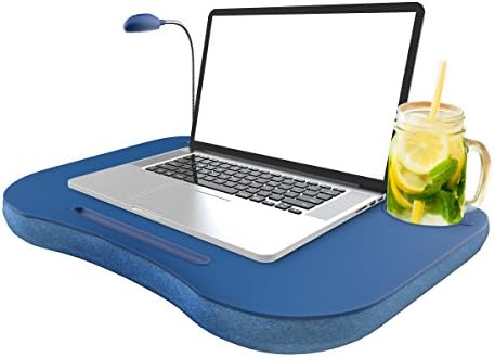 Лаптоп скут биро, преносно со перница исполнета со пена, LED светло на ЛЕР, држач за куќи за дома, цртање, читање и повеќе од