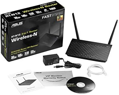 ASUS N300 WiFi рутер - 3 во 1 безжичен интернет рутер/пристап до точка/опсег на опсег, технологија 2T2R MIMO, игри и стриминг,