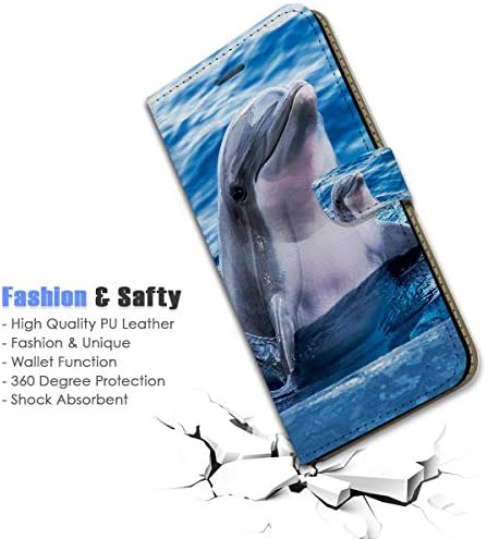 За Samsung A20, A30, Galaxy A20 A30, Дизајниран Флип Паричник Телефон Случај Покритие, A23037 Симпатична Делфин 23037