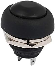 X-Dree 12mm мини водоотпорен моментален прекинувач за прекинувачи на балк пластична глава (12 mm мини непропустлив пулсирач на моментот mentoneo balck cabeza de plástico