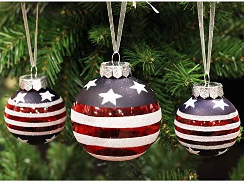 Патриотски американски украси за знаме на САД за новогодишна елка, расипани воени украси, црвена/бела/сина боја