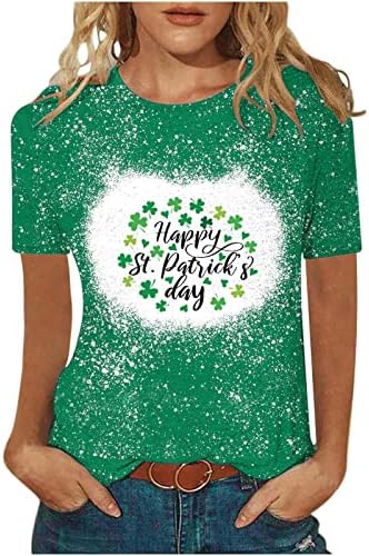 Среќен ден на Свети Патрик, жените врвови на слатки Гноми графички кошули Ирски Шамрок Среќа зелена детелина летни основни тимови