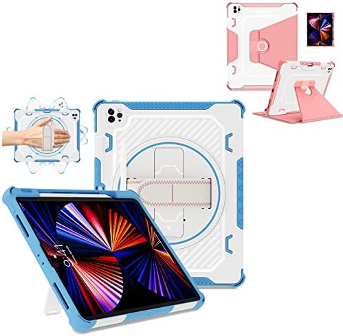 Tasskto за iPad Pro 12.9 6/5/4/4/3 -та ген случај сина + кожа тенок случај за iPad pro 12.9 розово
