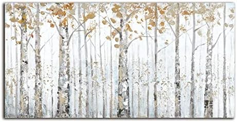 Ченбела-бирч дрво уметност wallид платно 3Д рачно насликано масло сликарство Апстракт шумски пејзаж модерен простор естетско