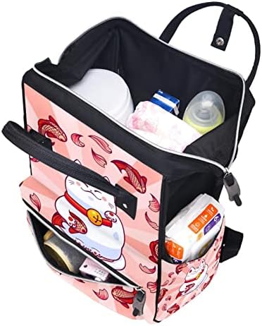 Јапонија цртан филм Среќа мачка фати розова риба риба торбички торби мумички торбички торби со мултифункционален ранец за патување,