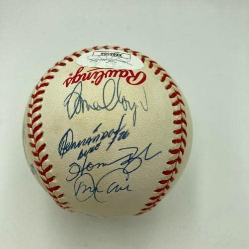 Тимот на шампионите во Светската серија Јенкис во 1998 година потпиша бејзбол Дерек etетер ЈСА Коа - Автограмирани бејзбол