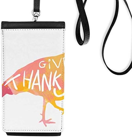 Денот на благодарноста на Денот на благодарноста мисирка за акварели на паричникот, виси мобилна торбичка, црн џеб