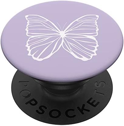 Бела светлина пастелна пурпурна пеперутка popsockets заменлива поп граница