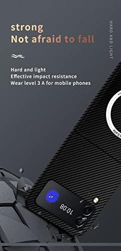 Флурика Магнетна Кутија За Samsung Galaxy Z Flip 3 5g Случај Компатибилен Со Magsafe Полнач Јаглеродни Влакна Тенок Ултра Анти-Гребење