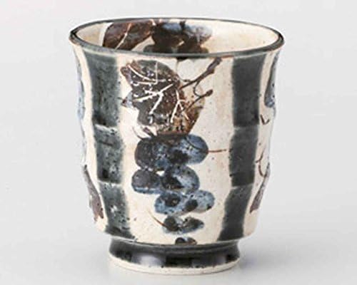 Сино грозје 3,1 инчен Сет од 5 Јапонски Чаши За Чај Бела Керамика Произведена Во Јапонија