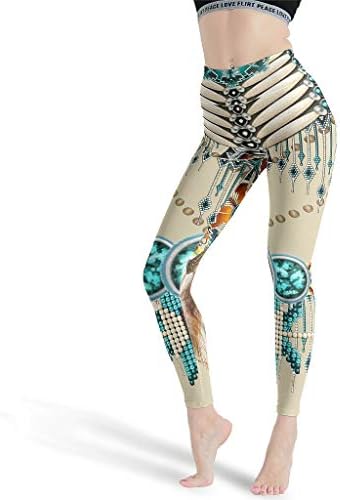 Домородна американска мандала сонувач со слатки жени хеланки Тенки јога панталони дизајн за фитнес
