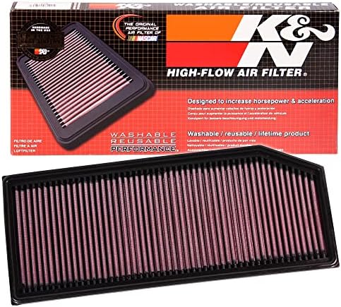 K&N Filter Air Filter: Зголемете ја моќноста и забрзувањето, да се перат, филтерот за воздух за замена на автомобилот: Компатибилен