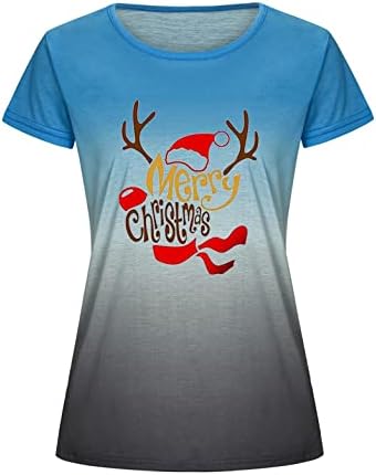 Nreealy Blusa Божиќ жени маица градиенти кошули пулвер графички врвови на врвови