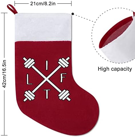 Подигнување на тежината Мотивациски кревач Божиќ виси чорапи за порибување за Божиќно дрво од камин