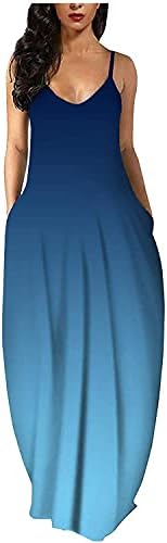 Laiенски обични макси фустани Laiyivic летни секси ленти за каросерија со долги подови без ракави разнобојни санки плус големина
