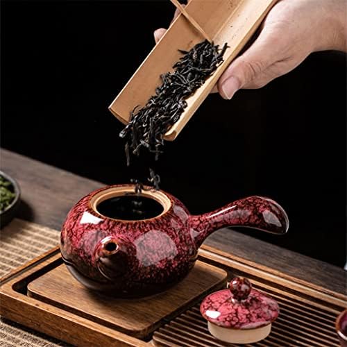 Uxzdx 255ml керамички чајник за печка за промена на странична рачка сад за домашно производство на чај котел со отпорна на чај