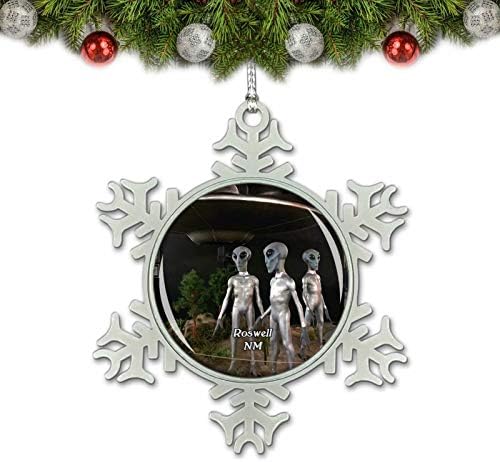 Музеј Росвел НЛО Ново Мексико САД Божиќ украс за украсување Дрво Декорација на кристал метал сувенир подарок