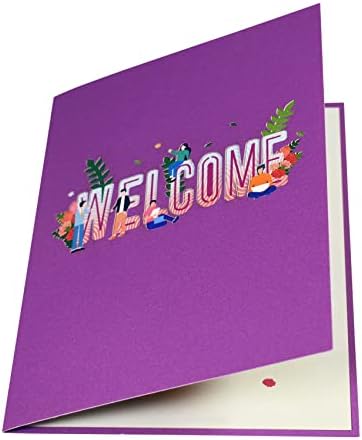 Магични мравки добредојде Поп -ап картичка - Цветен дизајн Добредојдовте картичка, 3Д честитка, роденденски картички, Поп -ап