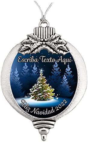 Feliz Navidad елка сребрена украс подарок снежен човек снегулка на снегулка од снегулка ескриба Тексо Акви Изберете го вашиот