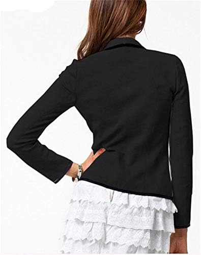 Andongnywell женски моден цврста боја формална деловна палто блејзер костум со долги ракави врвови тенок вклопна јакна надвор