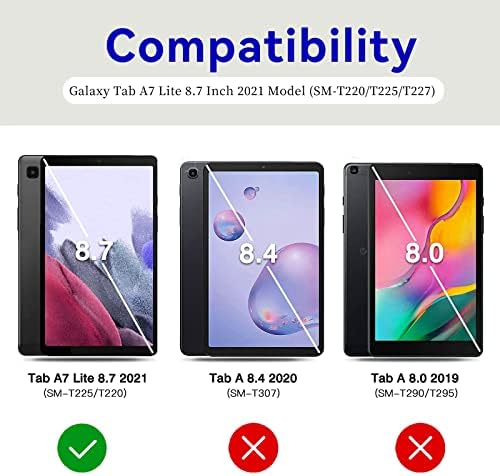 Случај За Samsung Galaxy Tab A7 Lite 8,7 Инчи 2021 Модел 360 Степен Ротирачки Вртлив Држач Стп Кожен Капак Со Автоматско Будење