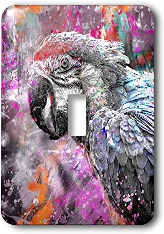 3drose Sife Switch Switch Artistic Parrot Mixed Media Illustration со боја на распрскувач