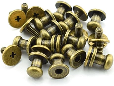 LQ Industrial 30 Pack бронзено коло, филипс, завртки за копче за глава 6x8x8mm, завртки за нокти за занаетчиски занаети