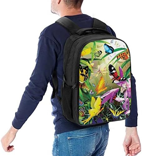 Шарен ранец за патувања со пеперутка најлон двојно одделение 16in за учење во училиштата