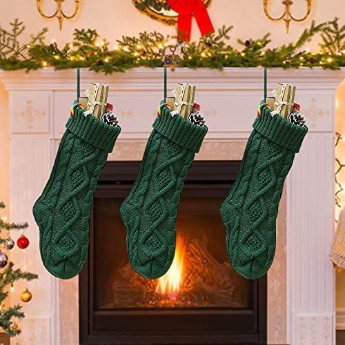 Камило Класични чорапи Божиќни чорапки Божиќни плетени затворено со голем Божиќ Божиќни висечки чорапи подароци Декорации дома