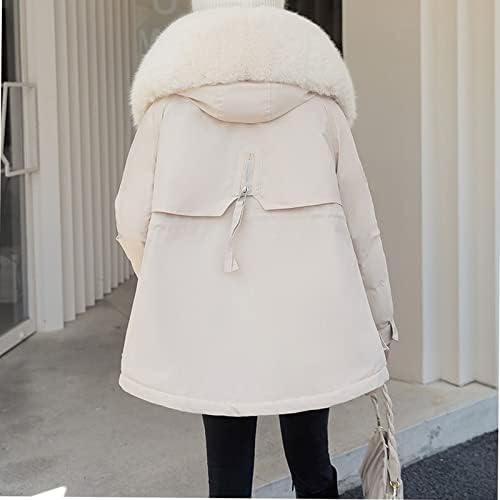 Есен зимски долги јакни за жени пуфер целосна патент преголема јакна топло задебелен палто за надворешна облека со влечење на