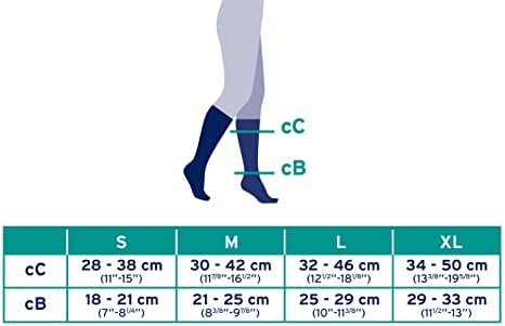 BSN Medical 7529002 Copобс чорап, високо колено, 20-30 mmHg, затворен пети, големи, бели/сиви