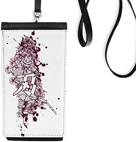 Јапонија нинџа Сакура уметнички телефонски паричник чанта што виси мобилна торбичка црн џеб