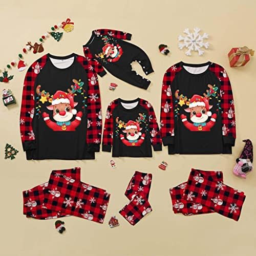 XBKPLO Божиќно семејство што одговара на пижами, семејни божиќни пижами што одговараат на комплети за двојки подароци родител-дете