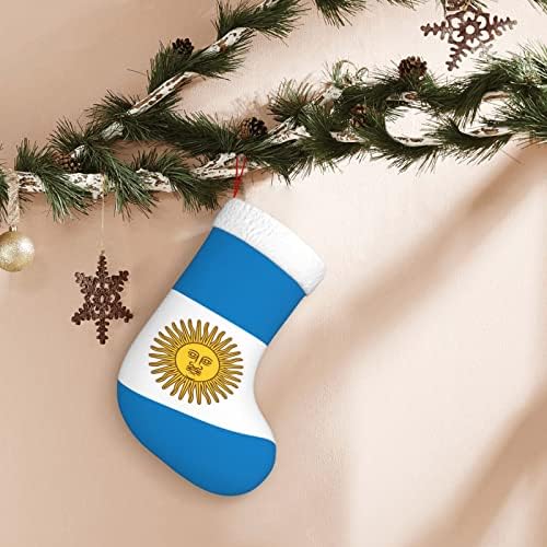 QG ZZX Аргентина знаме Божиќно порибување Божиќни чорапи камин виси чорап 18 инчи за одмор