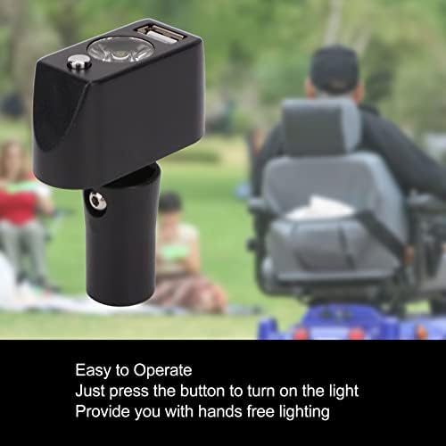 Контролер за осветлување на инвалидска количка, без раце, LED LED електрична инвалидска светлина за инвалидска количка USB полнење