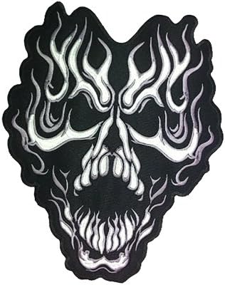 Fire3 Противпожарен череп глава Смрт метал велосипедист рокабили назад железо на значка за лепенка