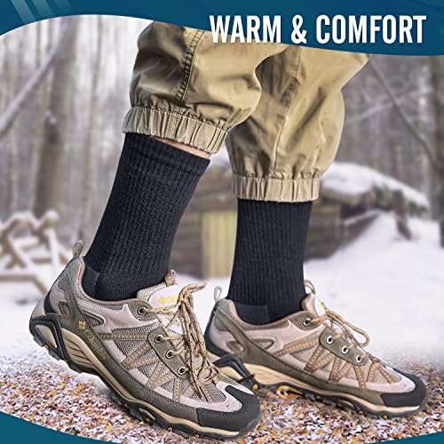 H HANDOOS 3 Пакет Мерино Волна Пешачење Чорапи за Мажи &засилувач; Жените, Термички Топло Амортизирани Екипажот Чорапи За Пешачење