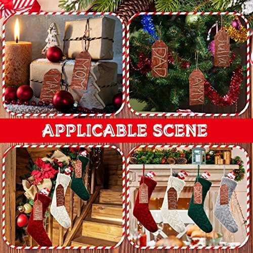 18 инчи плетени божиќни чорапи со ознаки за името Поставете Божиќни чорапи за семејна Божиќна декорација