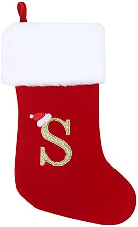 Монограм Божиќни Чорапи Порибување Класична Персонализирана Декорација За Порибување За Украс За Семејни Празници