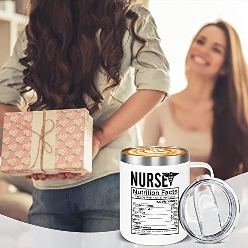 Подароци од медицинска сестра за жени - медицинска сестра хранливи факти кафе кригла со уникатни медицински сестри благодарност