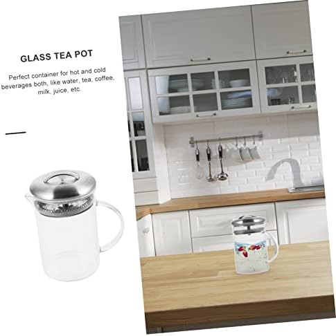 Luxshiny чајник од не'рѓосувачки челик стомна со капаци преносен чај котел чист чајник за чајник, стакло чајник чиста стаклена