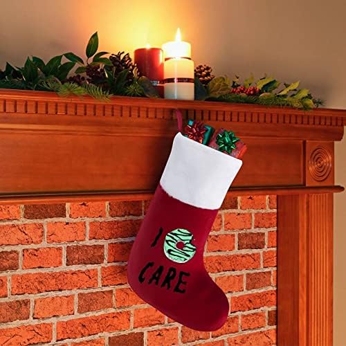 Јас се грижам крофни Божиќни чорапи порибување на Божиќни дрво украси што висат украси за одмори од камин 16,5 “