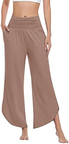 Миашуи слатки обични панталони за жени жени удобна цврста боја јога појас џеб неправилни спортови формални панталони за