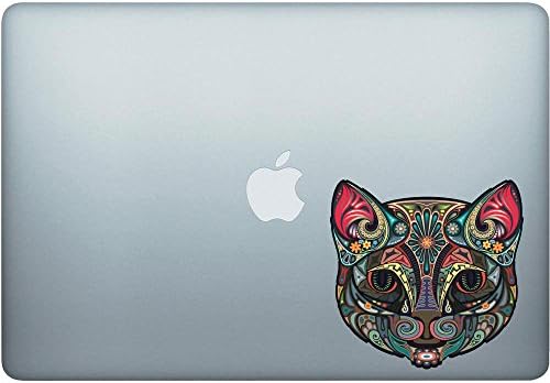 Paisley Cat Face Black Octionly - 4 инчи целосна декларативна боја за MacBooks или лаптопи - гордо направено во САД од лепило