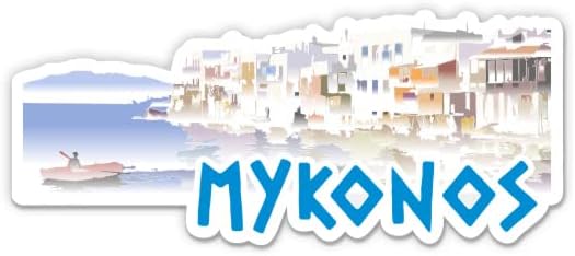 Налепница Mykonos Grece - налепница за лаптоп 3 - водоотпорен винил за автомобил, телефон, шише со вода - Decal Mykonos